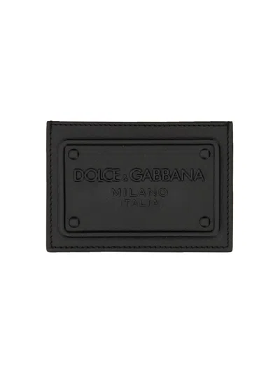 DOLCE & GABBANA DOLCE & GABBANA LEATHER CARD HOLDER WITH LOGO
