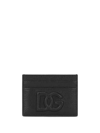 DOLCE & GABBANA DOLCE & GABBANA LEATHER CARD HOLDER WITH LOGO PLAQUE