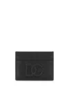 Dolce & Gabbana Small Zip-around Wallet In Calfskin With Raised Logo In Black