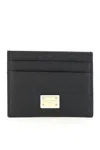 DOLCE & GABBANA LEATHER CARD HOLDER WITH LOGO PLAQUE