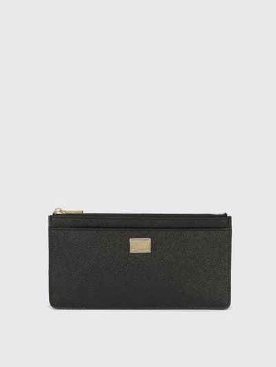 Dolce & Gabbana Leather Card Holder With Tag In Black