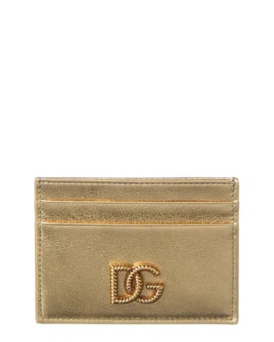 Dolce & Gabbana Leather Card Holder In Neutral