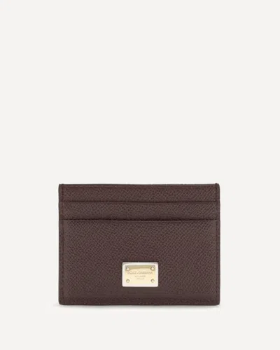 Dolce & Gabbana Leather Cardholder In Brown