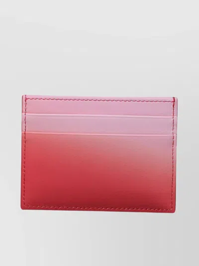 Dolce & Gabbana Leather Cardholder Contrast Stitching In Pink