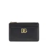 Dolce & Gabbana Leather Cardholder Pouch In Black