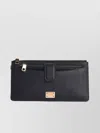 Dolce & Gabbana Leather Cardholder With Textured Finish And Gold-tone Hardware
