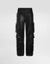Dolce & Gabbana Cargo-pocket Leather Trousers In Black
