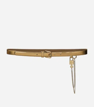 DOLCE & GABBANA LEATHER CHAIN BELT