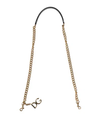 Dolce & Gabbana Leather Chain Shoulder Strap Shoulder Strap In Brown