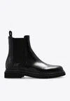 Dolce & Gabbana Leather Chelsea Ankle Boots In Black