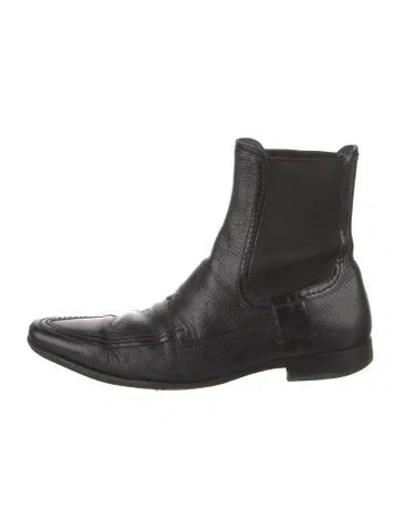 Pre-owned Dolce & Gabbana Leather Chelsea Boots In Black