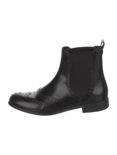 Pre-owned Dolce & Gabbana Leather Chelsea Boots In Black