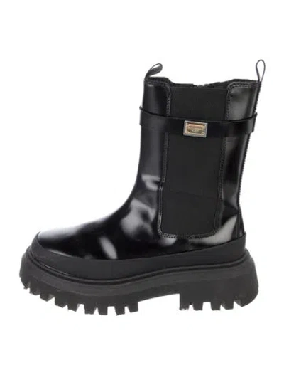 Pre-owned Dolce & Gabbana Leather Chelsea Boots In Blue