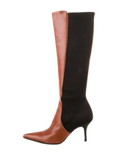 Pre-owned Dolce & Gabbana Leather Chelsea Boots In Brown