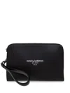 Dolce & Gabbana Leather Clutch Bag In Black