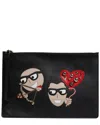 Dolce & Gabbana Leather Clutch In Black