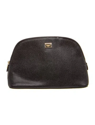 Pre-owned Dolce & Gabbana Leather Clutch In Black