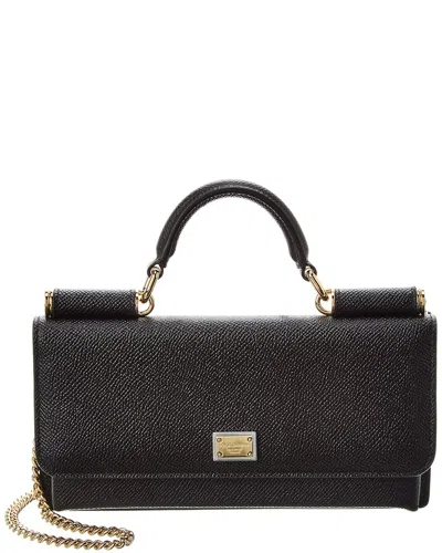 Dolce & Gabbana Leather Clutch In Black