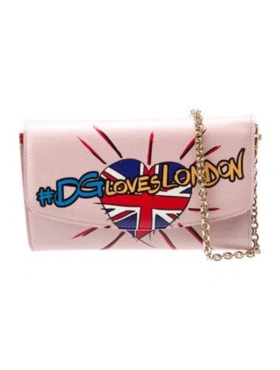 Pre-owned Dolce & Gabbana Leather Clutch In Pink