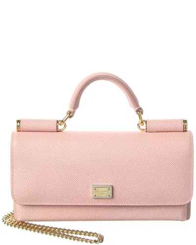 Dolce & Gabbana Leather Clutch In Pink