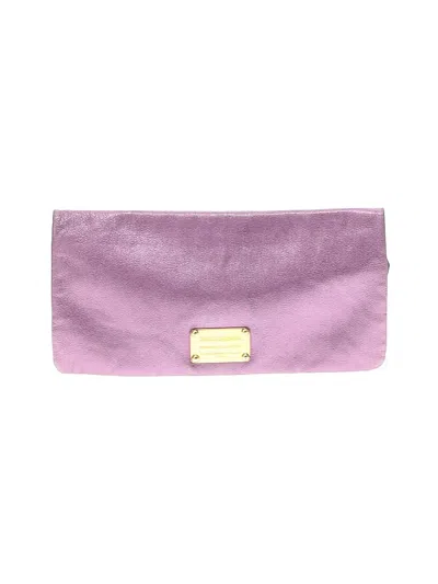Pre-owned Dolce & Gabbana Leather Clutch In Purple