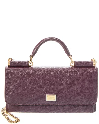 Dolce & Gabbana Leather Clutch In Purple