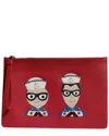 Dolce & Gabbana Leather Clutch In Red