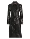 Dolce & Gabbana Leather Coat In Black