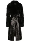 Dolce & Gabbana Alpaca And Eel Skin Single-breasted Coat With Belt In Schwarz