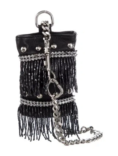 Pre-owned Dolce & Gabbana Leather Coin Pouch In Black