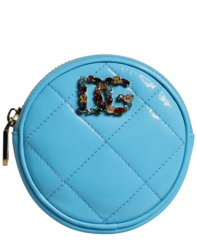 Dolce & Gabbana Leather Coin Purse In Blue