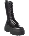 Dolce & Gabbana Leather Platform Combat Boots In Black