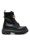 Dolce & Gabbana Leather Combat Boots In Black