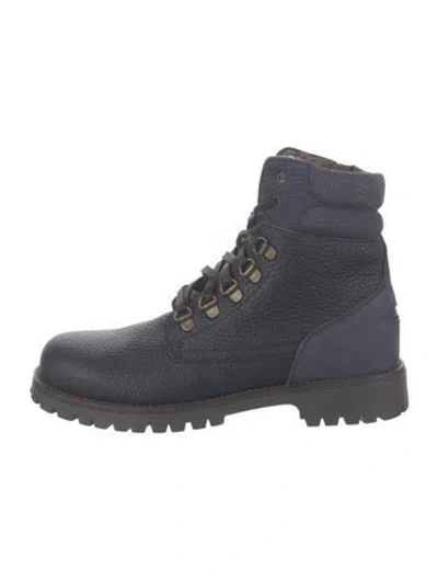Pre-owned Dolce & Gabbana Leather Combat Boots In Blue