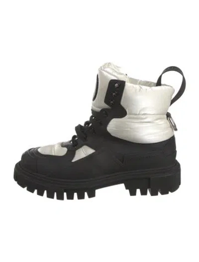 Pre-owned Dolce & Gabbana Leather Combat Boots In Multi