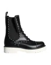Shop Dolce & Gabbana Leather Combat Mid Calf Boots Women's Shoes In Black