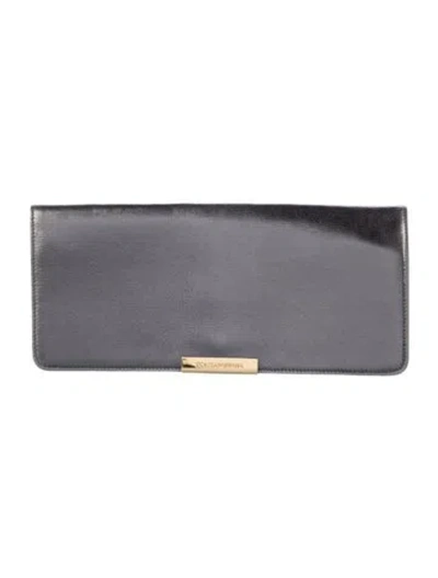 Pre-owned Dolce & Gabbana Leather Continental Wallet In Gray