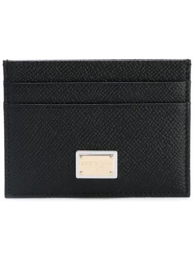 Dolce & Gabbana Leather Credit Card Case In Black