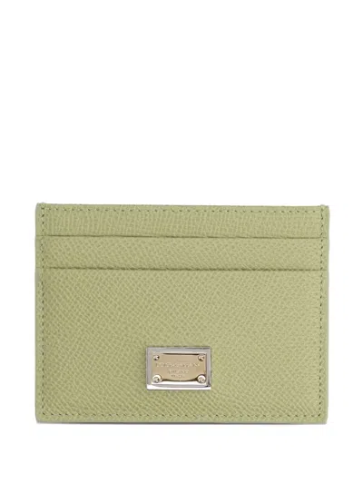 Dolce & Gabbana Leather Credit Card Case In Green