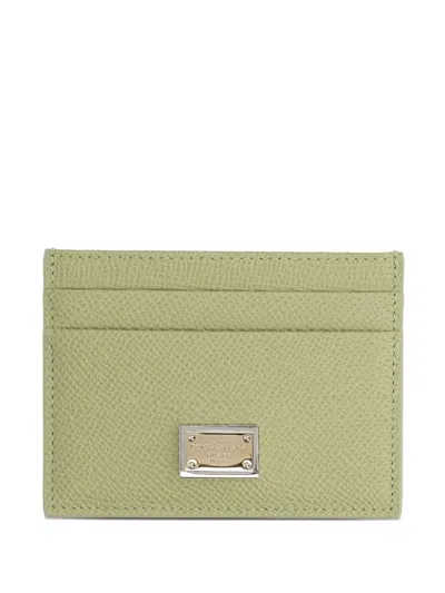 Dolce & Gabbana Leather Credit Card Case In Green