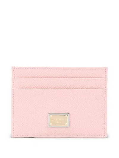 Dolce & Gabbana Leather Credit Card Case In Pink