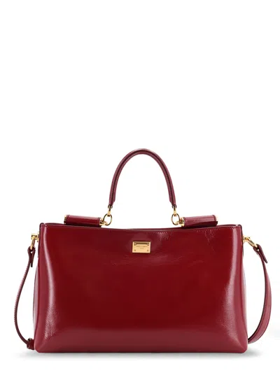 Dolce & Gabbana Leather Crossbody Bag In Red