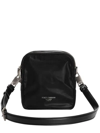 Dolce & Gabbana Leather Crossbody Bag In Black