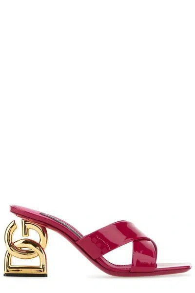 Dolce & Gabbana 3.5 75mm Dg-heel Sandals In Red