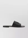 Dolce & Gabbana Black Sandals With Dg Logo Cut-out In Leather Man