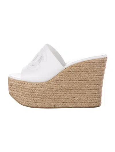 Pre-owned Dolce & Gabbana Leather Cutout Accent Espadrilles In Yellow