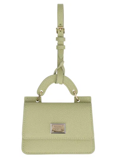 Dolce & Gabbana Leather Dauphine Card Case In Green
