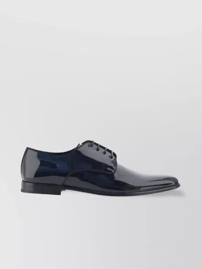 Dolce & Gabbana Leather Derby Lace-up Shoes With Block Heel