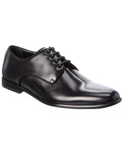 Pre-owned Dolce & Gabbana Leather Derby Men's In Black