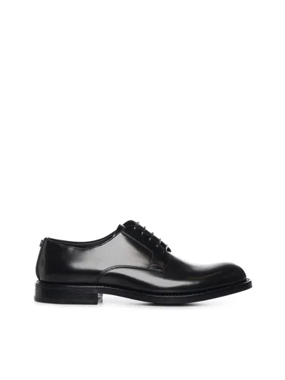 Dolce & Gabbana Leather Derby Shoe In Black